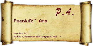 Psenkó Ada névjegykártya